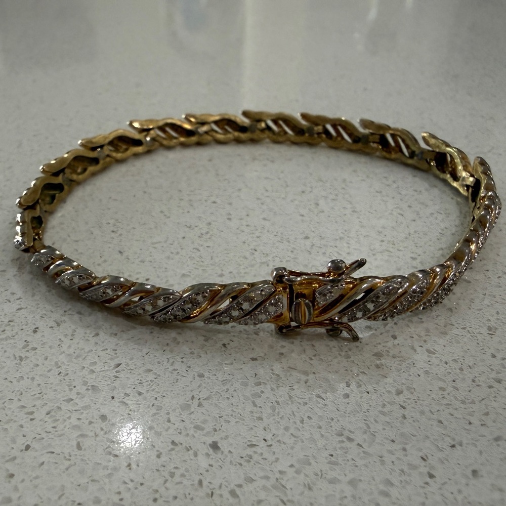 PAJ Gold Tone and CZ Tennis Bracelet - Picture 9 of 12